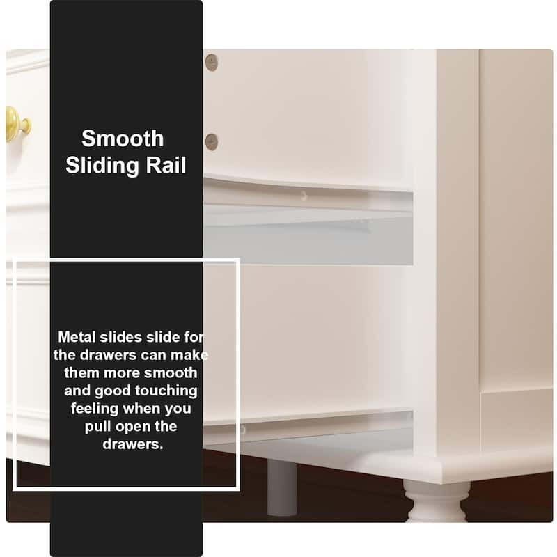 63" Wide 9/12 Drawer Dresser for Bedroom, Modern Farmhouse Double Dresser with Gold Knobs, Large Storage Chest