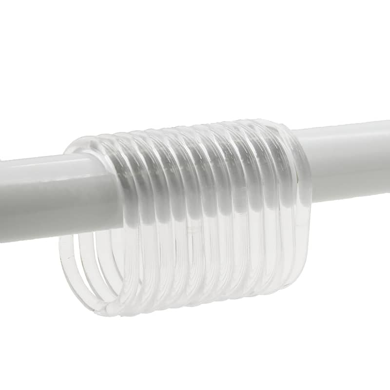 Evideco Shower Curtain Rings Plastic Hooks (Set of 12) - Clear