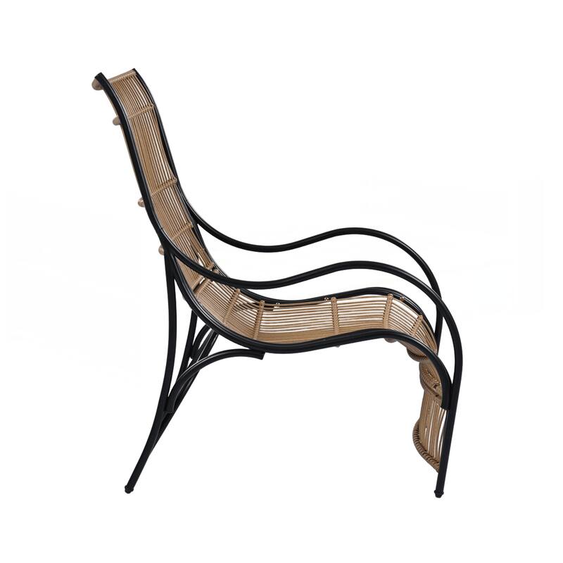 3 Pieces Wicker Outdoor Patio Furniture Set with Lounge Chair