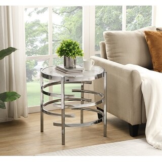 Modern Round End Table With Sintered Stone Top - Bed Bath & Beyond ...