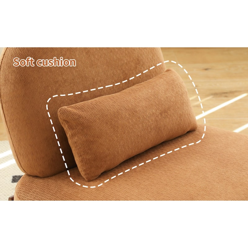 Cute Accent Chair with Solid Wood Legs, Velvet Living Room Chair with Soft Cushion, Cozy Bedroom Chair