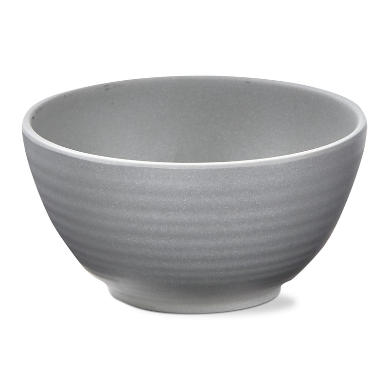 22 oz. 6 in. Light Gray Brooklyn Melamine Plastic Dinnerware Bowl Dishwasher Safe Indoor Outdoor Round Grey Set 4
