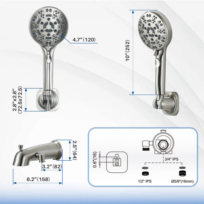 WOWOW Integrated Diverter Bathtub Spout with Handshower