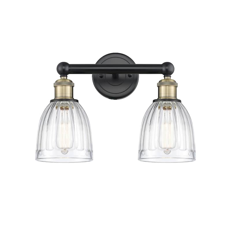 Innovations Lighting 616-2W-12-15 Brookfield Vanity Brookfield 2 Light - Black Antique Brass / Clear
