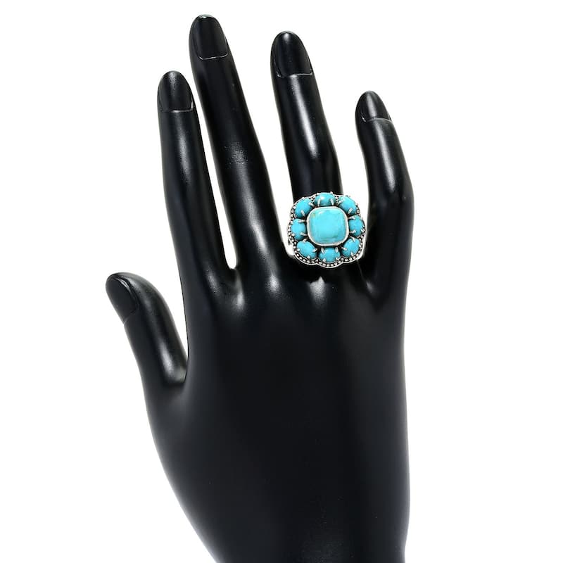 925 Sterling Silver Blue Mohave Turquoise Ring