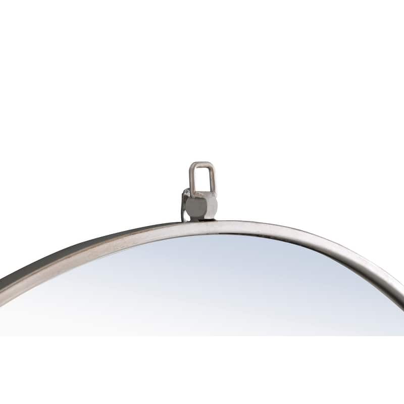 Strick & Bolton Patti Metal 24-inch Round Mirror with Decorative Hook
