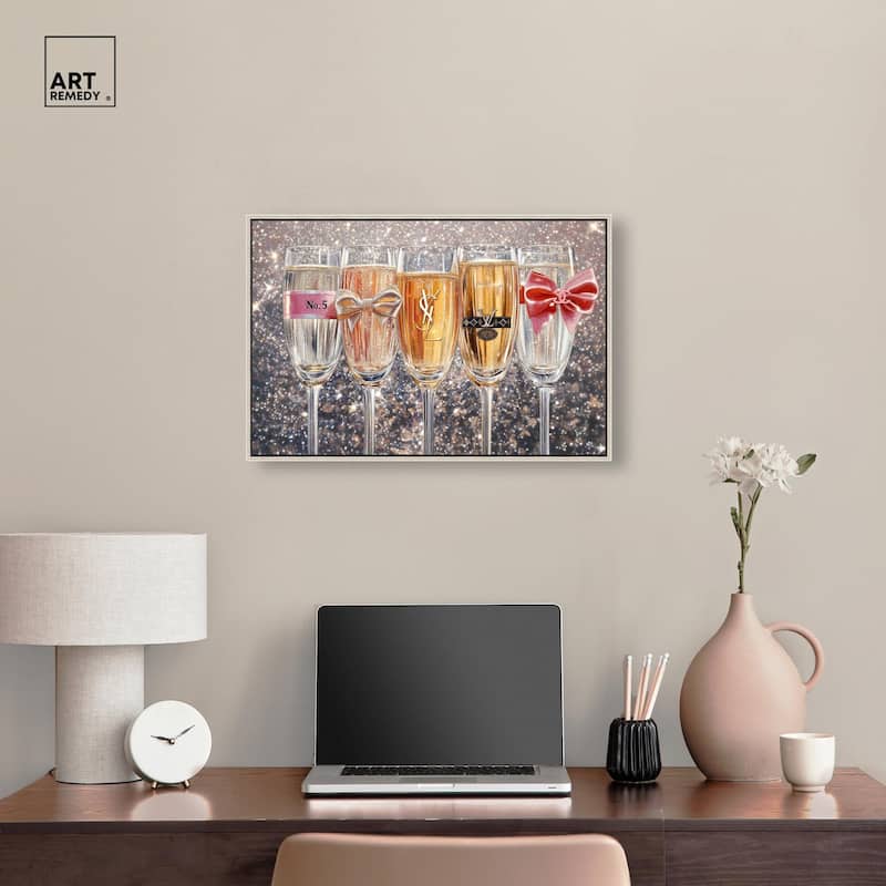 Champagne Glasses Glitz Canvas by Art Remedy