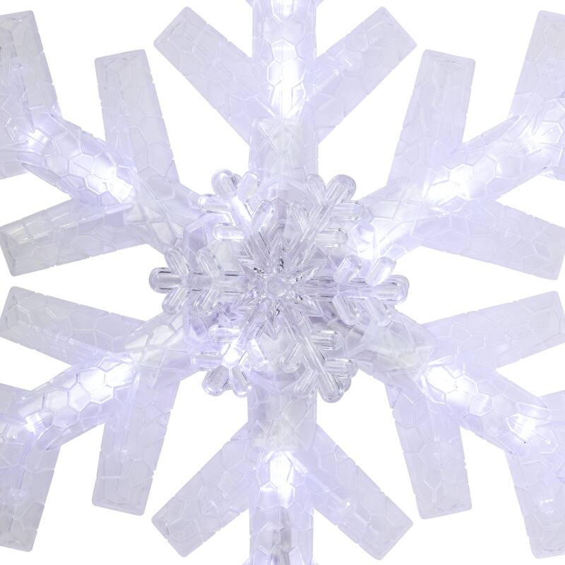 14.75" LED Clip-On Snowflake Christmas Tree Topper, White Lights
