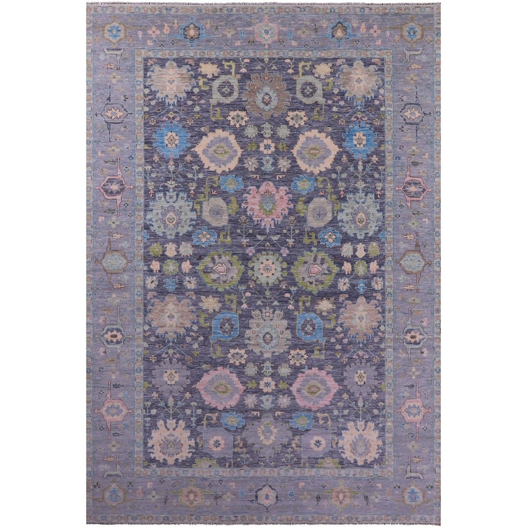 Golden Nile Grey Turkish Oushak Handmade Wool Rug - 12' 1" X 18' 2"