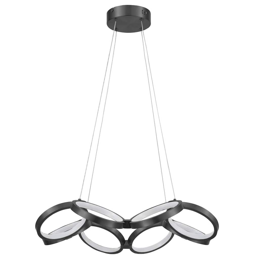 Modern Chandelier 64W Matte Black Ceiling Light - Dining Kitchen Foyer - 6