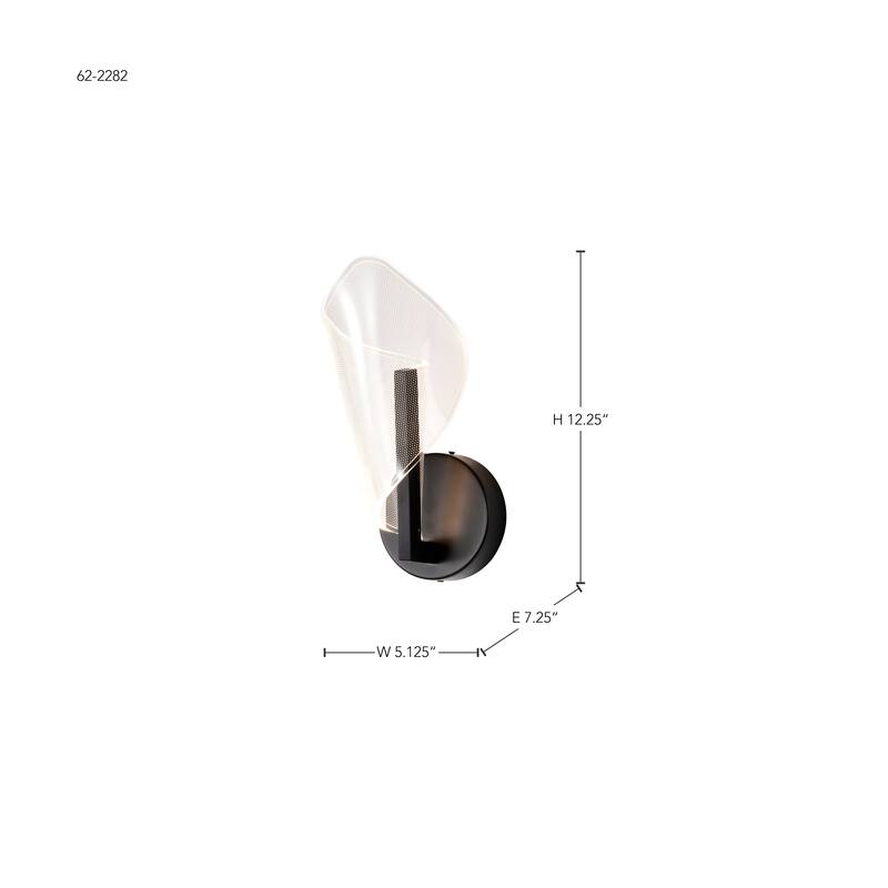 Sedona 13 Inch LED Sconce Matte Black Silk Screened Acrylic Lens