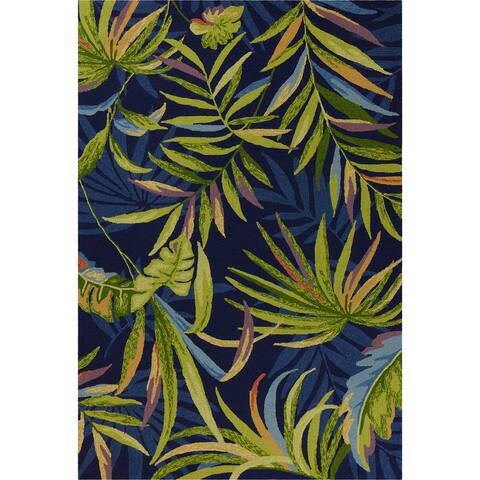 Domani Trails Tropical Leaf Hand-hooked Indoor/Outdoor Area Rug