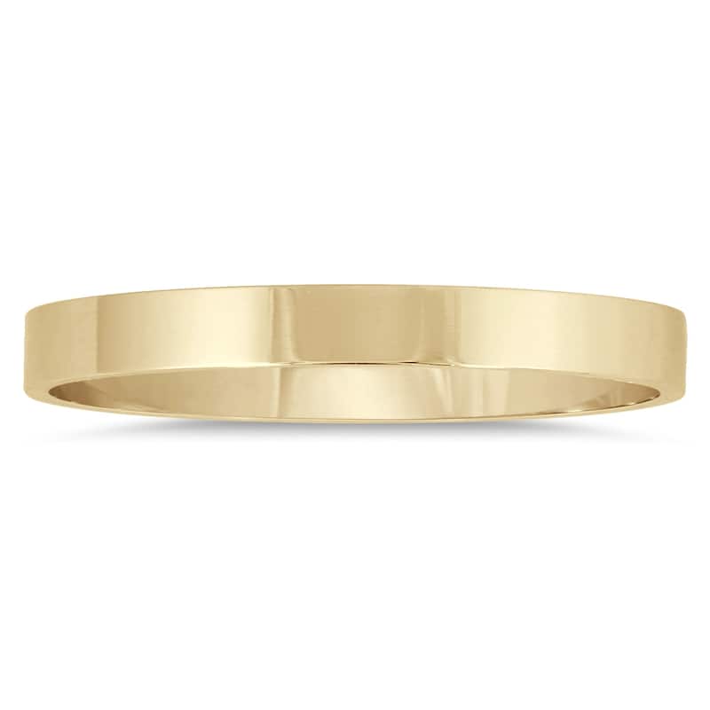 2mm Flat Comfort Fit Wedding Band in 10k Yellow Gold