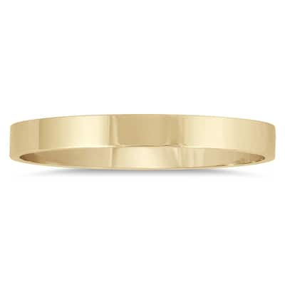 2mm Flat Comfort Fit Wedding Band in 10k Yellow Gold