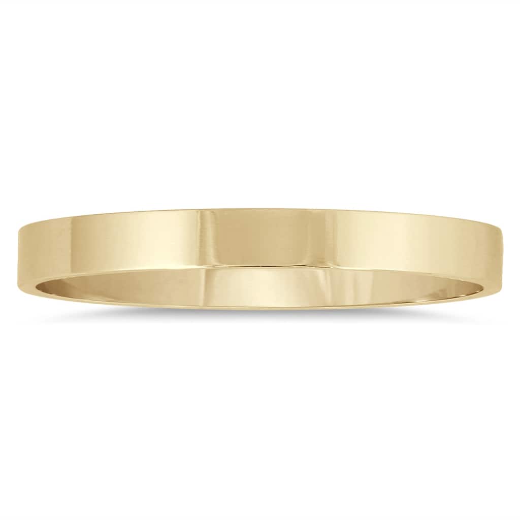 2mm Flat Comfort Fit Wedding Band in 10k Yellow Gold