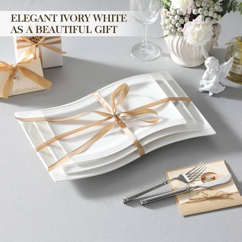 MALACASA Flora Porcelain Rectangular Serving Plates