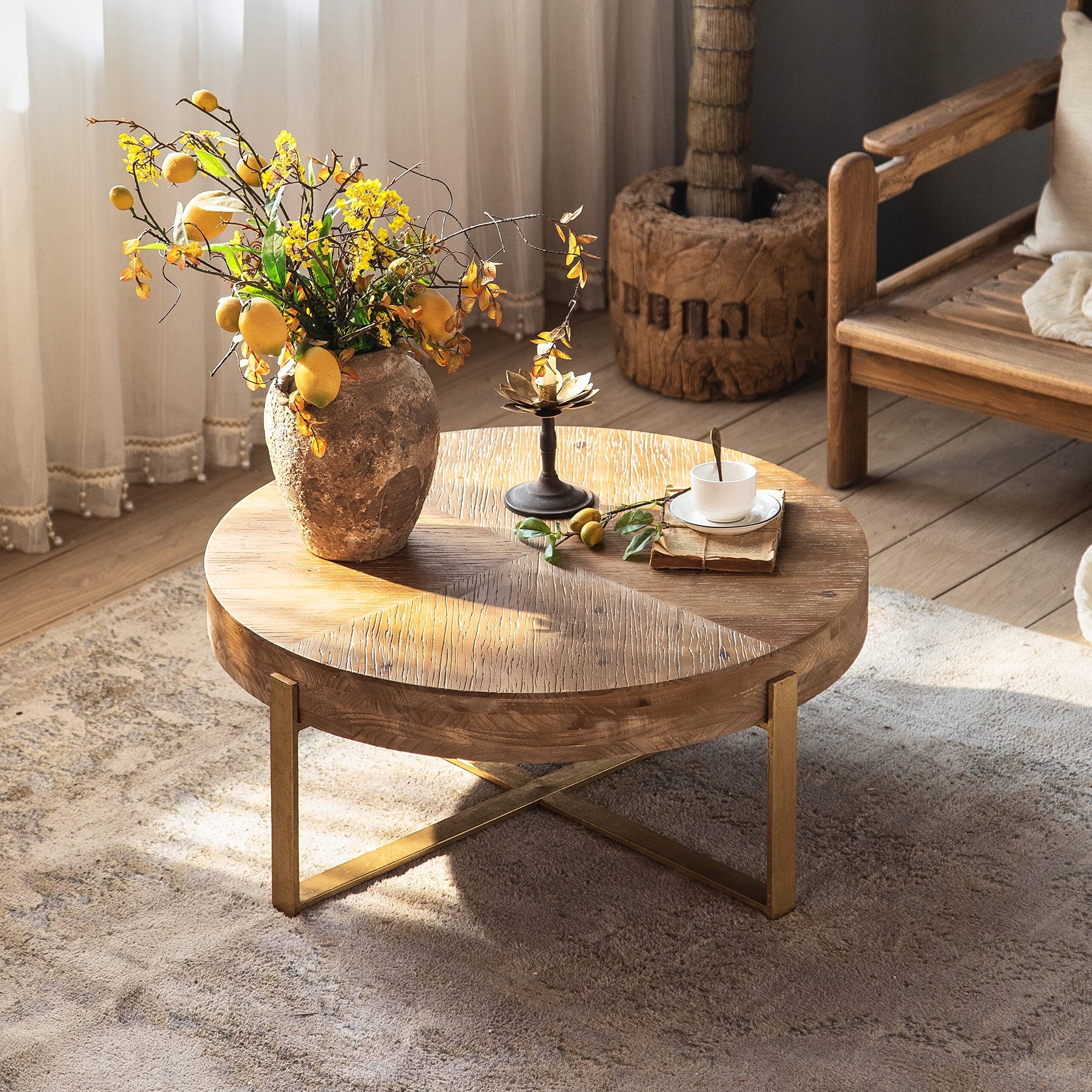 Rustic gold sales coffee table