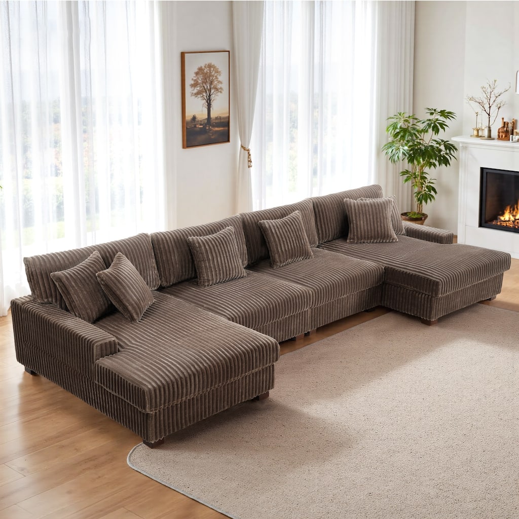 Anne 150" W Oversized Upholstered Modular Sectional Sofa