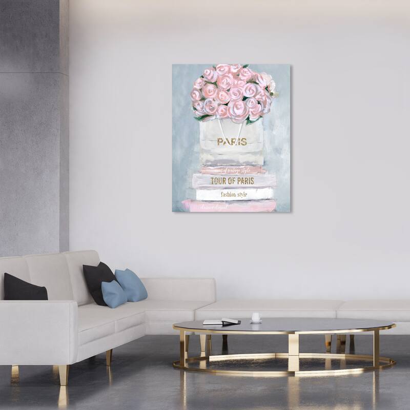 Wynwood Studio Canvas Floral and Botanical Bouquet Surprise Pink and Pastel Pink Glam Wall Art Canvas Print - 36 x 30
