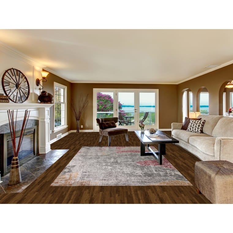 Abstract Area Rug Hand-Knotted Wool Carpet - 6'6" X 9'9"