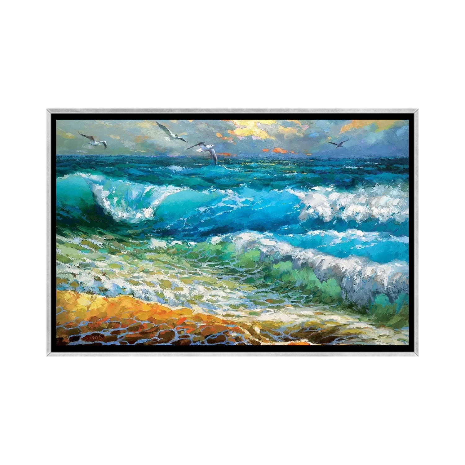iCanvas "The Brilliance Of The Waves Azure" by Dmitry Spiros Framed