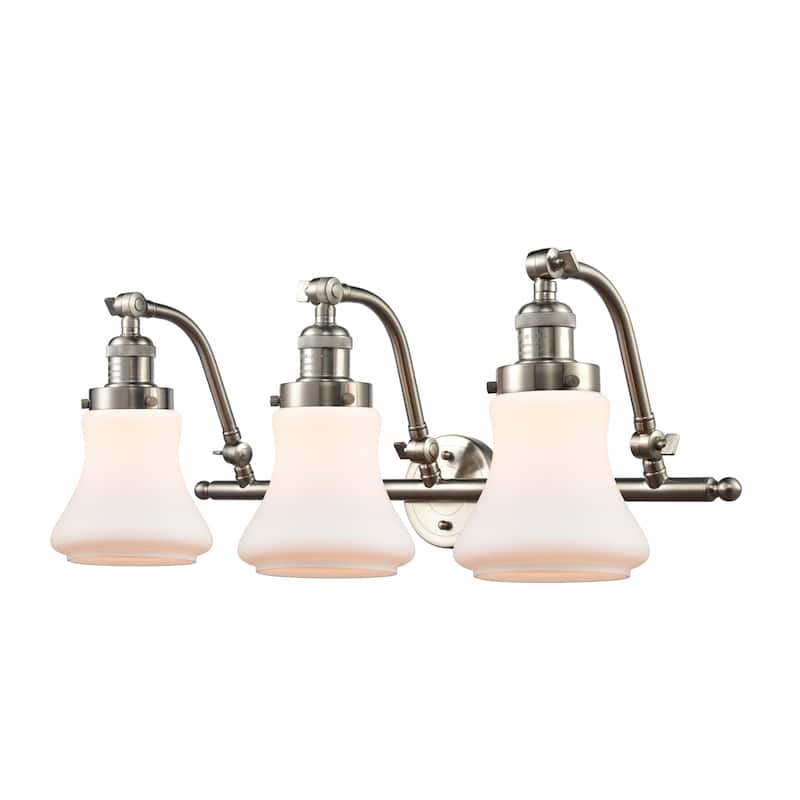 Innovations Lighting Bellmont 3 Light 28" Wide Bathroom Vanity Light - Brushed Satin Nickel / Matte White