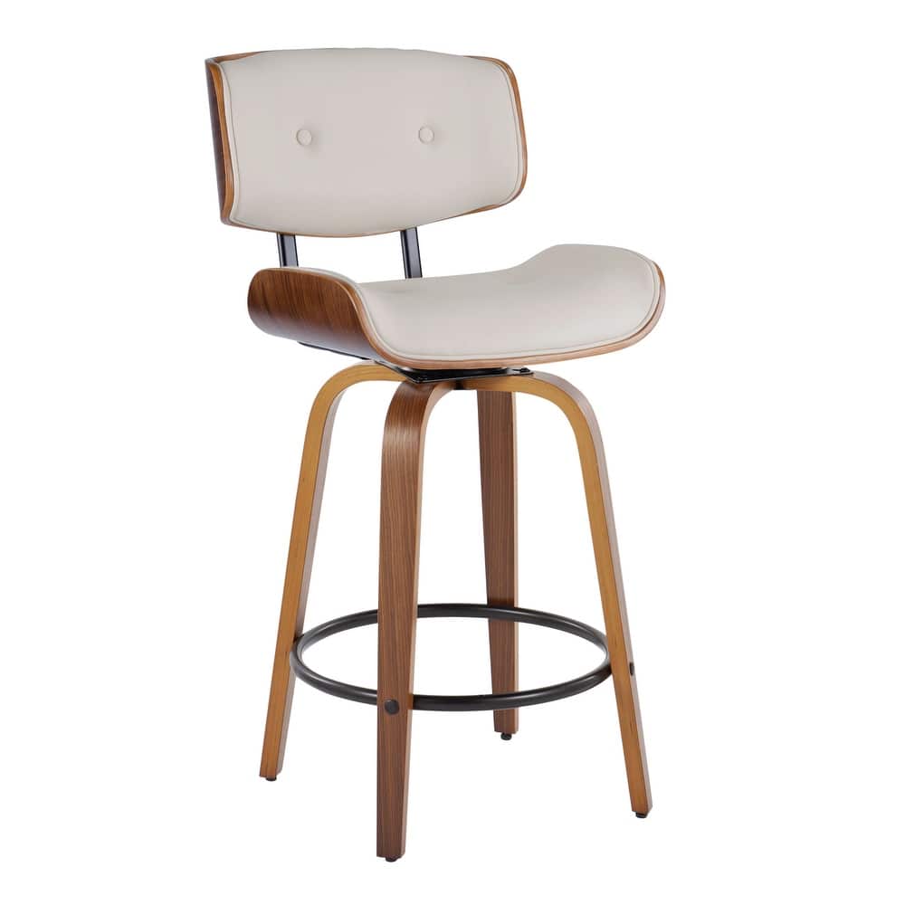 Carson Carrington Leksand 26" Fixed-Height Counter Stool with Bent Wood Legs (Set of 2)