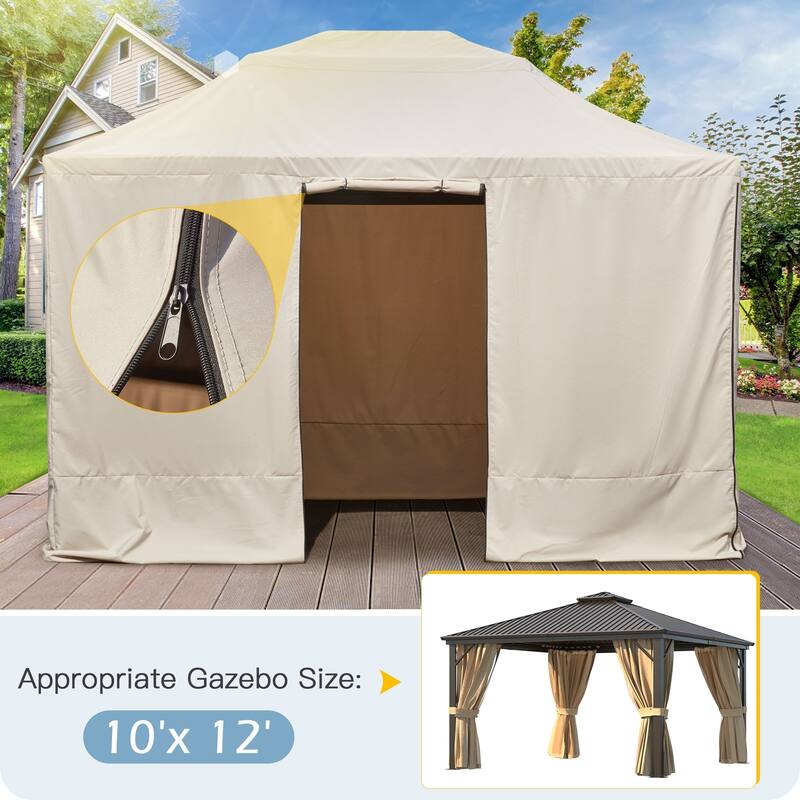 Outdoor Hardtop Gazebo with Galvanized Steel Double Roof & Aluminum Frame, Outdoor pergola with Premium Curtains and Nettings
