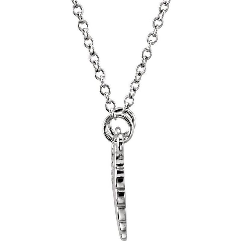 Curata 14k White Gold 16 18 Inch Angel Wings Necklace 10.8x10.2 mm