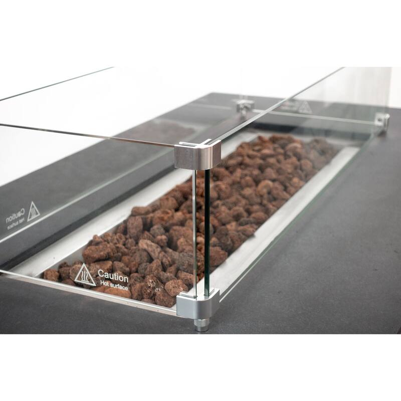 Chelsea 55" Rectangular Outdoor Fire Pit Table by AMS Fireplace