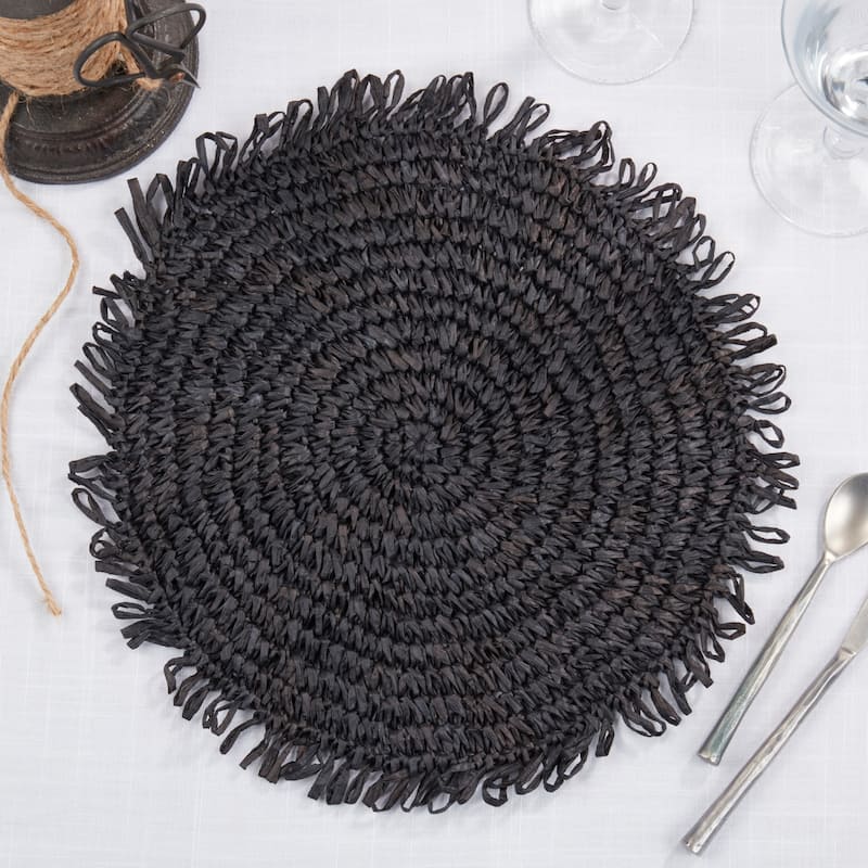 Rustic Raffia Fringe Placemat (Set of 4)