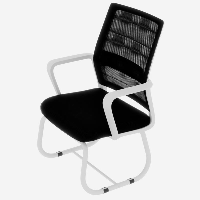 Modern Minimalist Office Chair, Mesh Backrest Lounge Chair with Arched Frame, for Living Room and Bedroom