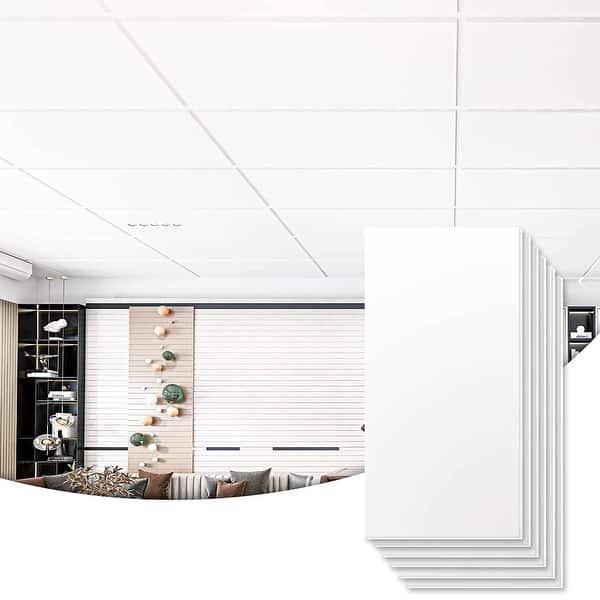 slide 2 of 16, Art3d 2ft x 4ft.Smooth Drop Ceiling Tile, PVC Ceiling Tile
