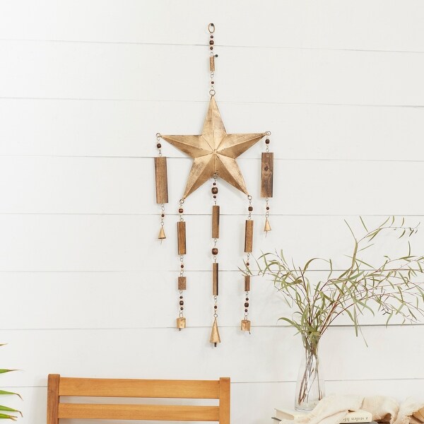 Gold Metal Coastal Windchime 33x14x1 In - 14 x 1 x 33. Opens flyout.