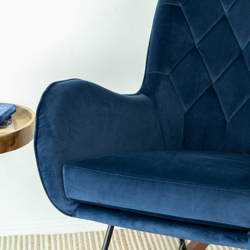 Salisbury Mid-Century Modern Velvet Rocking Chair