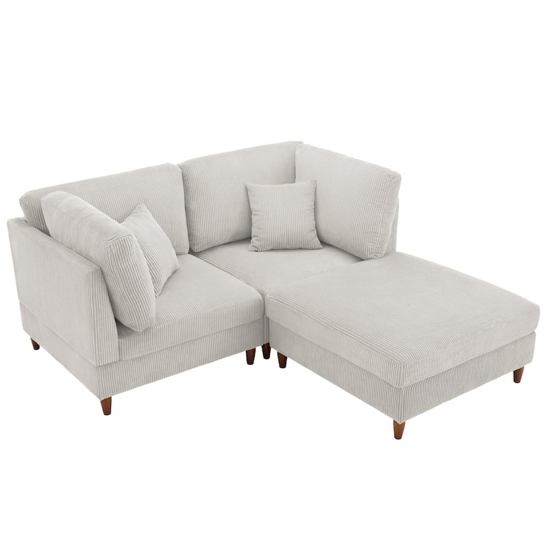 Modern Oversized Modular Corduroy Sectional Sofa Set
