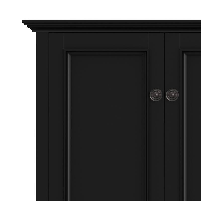 WYNDENHALL Halifax SOLID WOOD 66" Wide Transitional Wide 4Door Storage Cabinet - 18"d x 66" w x 34"h