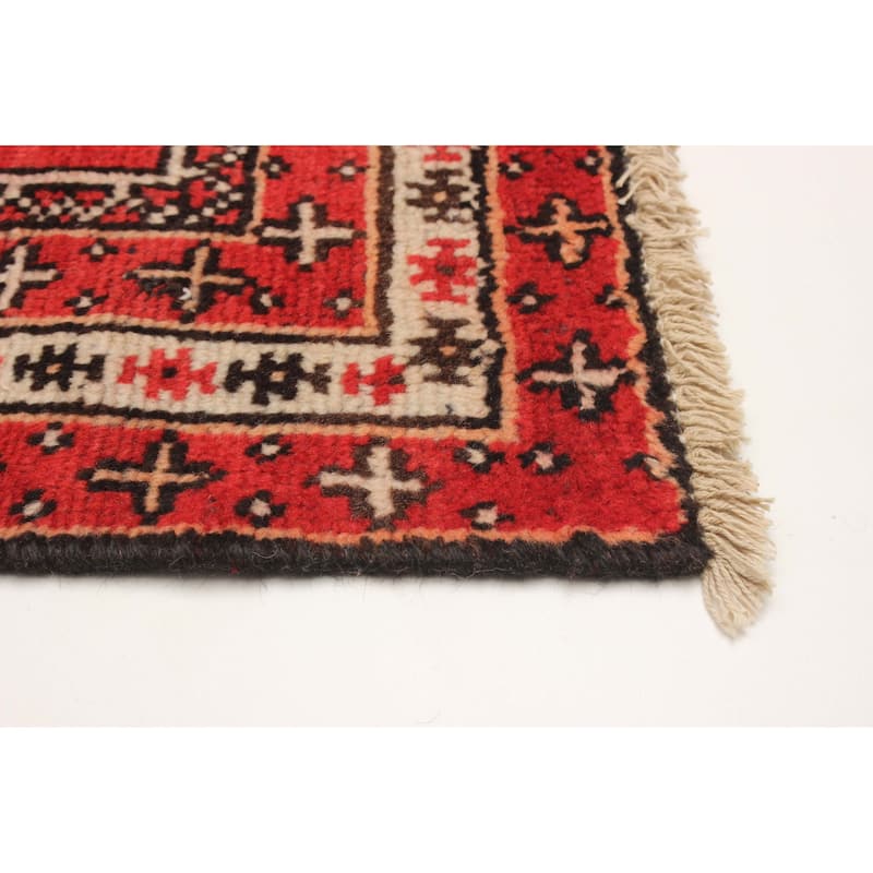 ECARPETGALLERY Hand-knotted Baluch Red Wool Rug - 3'8 x 6'2