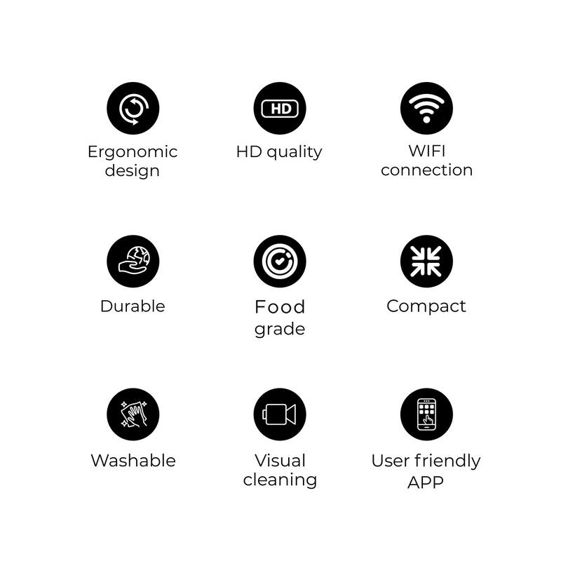 Scalable Ear Endoscope, Endoscope Camera with APP, Wifi connection - Black