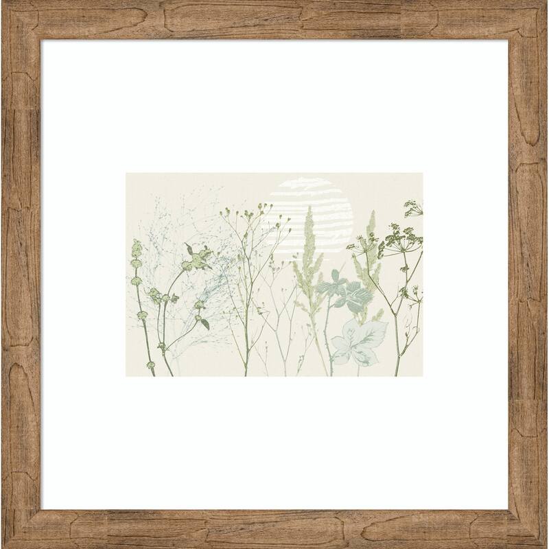 Plant based calming atmosphere natural green by Annick Wood Framed Wall Art Print