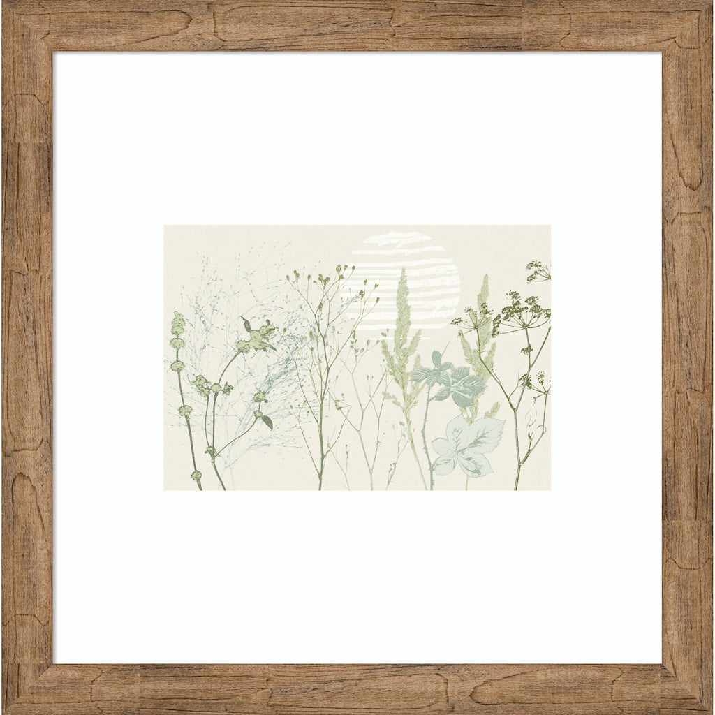Plant based calming atmosphere natural green by Annick Wood Framed Wall Art Print