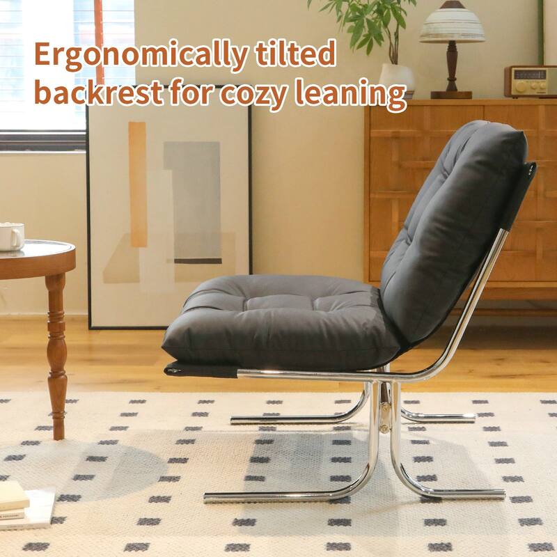 Faux Leather Upholstered Living Room Chair Accent Chair Reading Chair