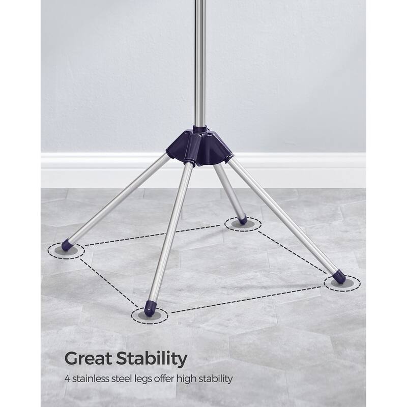 Stainless Steel Foldable Clothes Drying Rack with 360° Rotatable Arms Large Capacity and Space-Saving Design