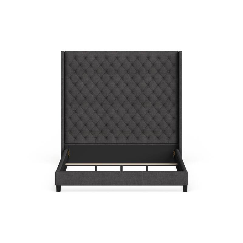 Naples Wingback Button Tufted High Headboard Bed by iNSPIRE Q Artisan