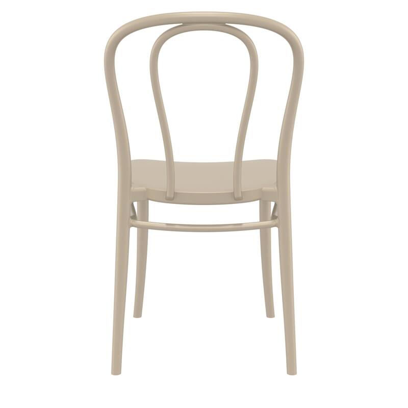 33.5" Taupe Brown Stackable Patio Armless Dining Chair