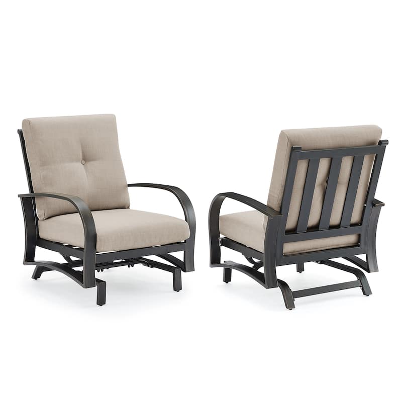 Outdoor Aluminum Chair with Sunbrella Cushion Set of 2