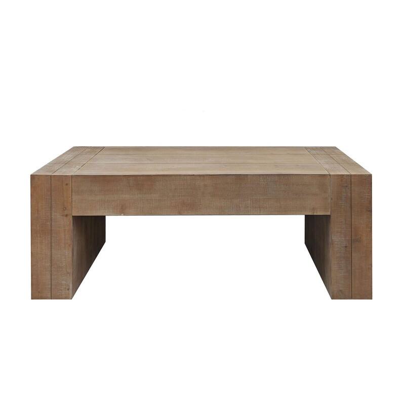 Rustic 49" Wood Coffee Table, Farmhouse Rectangular Table for Living Room Space