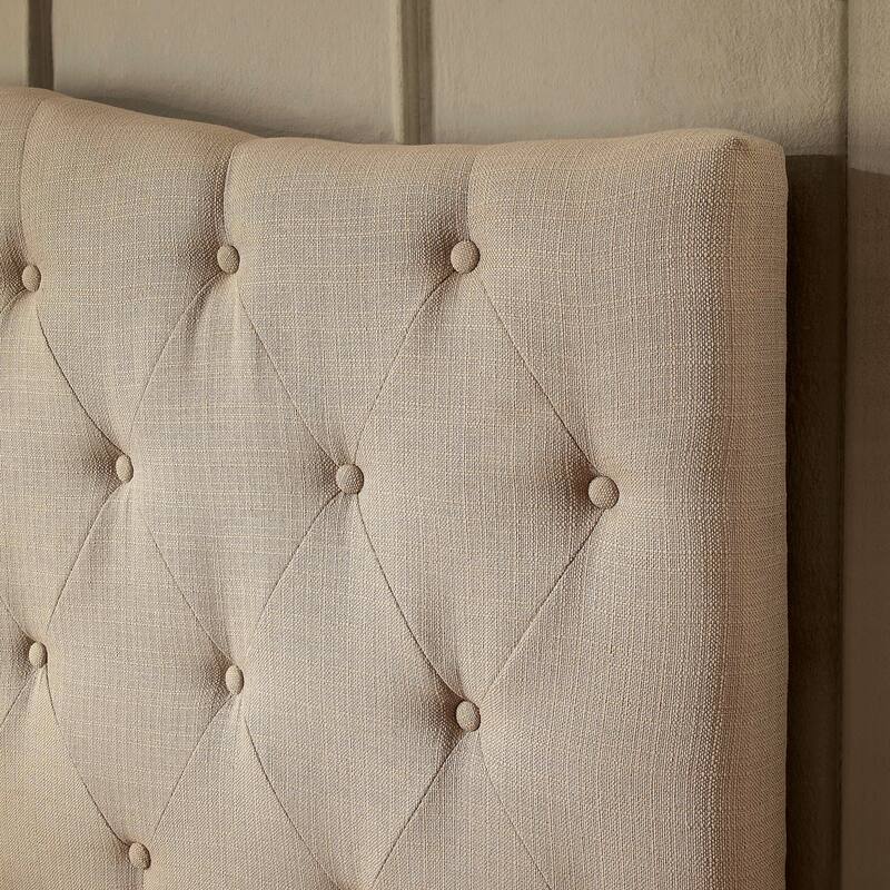 Kiff Modern Flax-Fabric Button Tufted Headboard by Furniture of America
