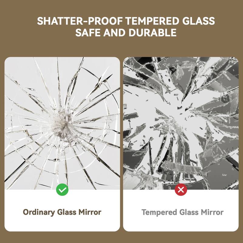 Arched Wood Framed Windowpane Accent Mirror Wall Mirror