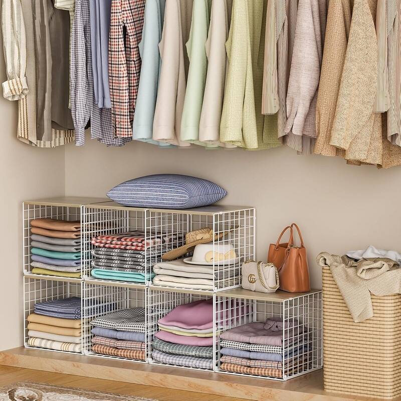 3PCS Stackable Closet Organizers and Storage, Closet Shelves
